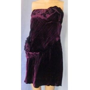 GIANNI VERSACE COUTURE Pleated Purple Velvet Dress